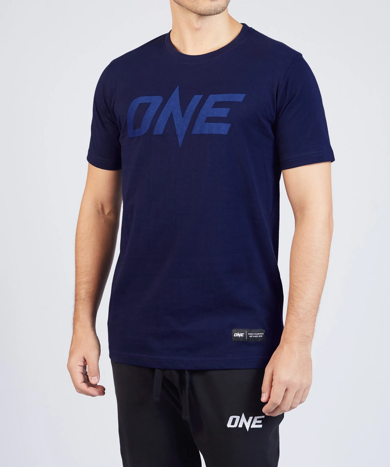 ONE Navy Monotone Logo Tee